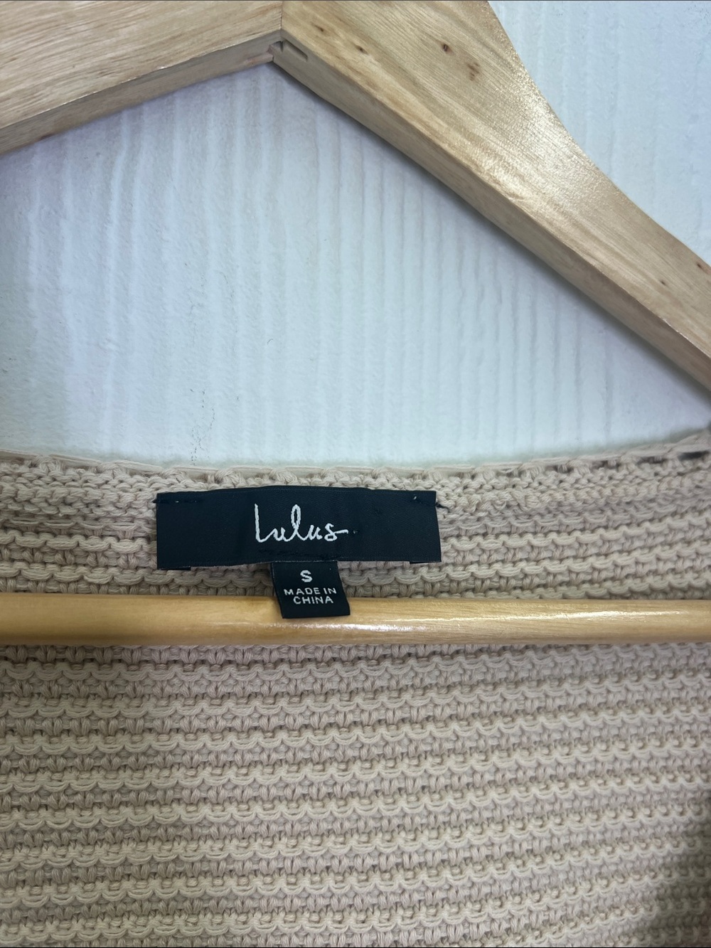 Lulus - Best Essence Beige Knit Square Neck Long Sleeve Sweater Size Small - Picture 10 of 11